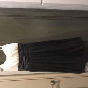 White and black prom dress